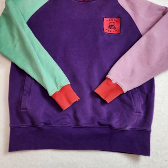 Teddy Fresh Colorblock Hoodie Sweatshirt Mens Medium - Picture 5 of 8